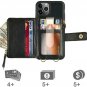 Wallet Case for iPhone 11 Pro Max Crossbody Wrist Strap Protective Cover Black