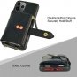 Wallet Case for iPhone 11 Pro Max Crossbody Wrist Strap Protective Cover Black