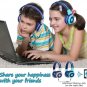 Durable Wireless Bluetooth Headsets Share Port w/ Microphone for Girls Boys Grey