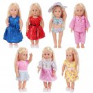 LetsFunny Doll Clothes for 18 Inch Dolls - Girl 7 Outfit My 7 Sets