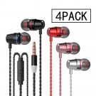 YNR V1 Headphones Earphones Earbuds Earphones, Black+Silvery+Red+Pink 4 pairs