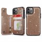 Case for iPhone 11 Pro Max Stand Premium Glitter PU Shockproof Leather Rose Gol