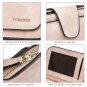 RFID Blocking Large Capacity Bifold PU Leather Phone Card Large, Light Pink
