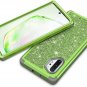 Case for Samsung Galaxy Note 10+ Plus Hybrid Silicone Glitter Bling Shiny Green