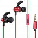 LETSCOM Wired Headphones, Crystal Clear Sound in-Ear Earbuds with Red
