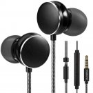 Earbuds Wired with Microphone and Remote Control, Ergonomic Stereo Black
