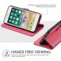 Wallet Case for iPhone 8 /7 Plus Flip Book Style Magnetized Women Hot Pink