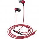 In Ear Headphones,MR01 Comfortable& Tangle-Free Stylish Wired in-Ear Red