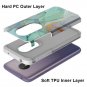 Moto G7 Play Case, Sofer Hybird Drop Protection Sleek Slim Dual Green Marble