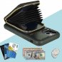 Crossbody Case for iPhone 11 Pro Max Zipper Card Slot Holder Wrist Strap Black