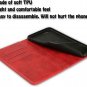 Wallet Case for iPhone 8/ 7 Plus Genuine Leather Red Book Magnetic Closure Stand