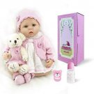 Aimeedoll 22" Soft Body Reborn Baby Girl Doll Hand Crochet Pink Dress Gift...
