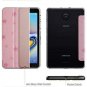 Case for Galaxy Tab A 8.0 2018 Folio Soft Clear TPU Smart Cover Pink Star/Clear