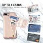Wallet Case for iPhone 7 Plus/8 Plus Leather Card Holder Pocket Women Rose Gold