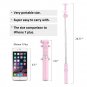 Selfie Stick Tripod POKANIC Bluetooth Wireless Remote Control Extendable Pink