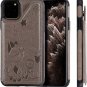 Wallet Case for iPhone 11 Pro Max Embossed Durable Shockproof Folio Cover Grey