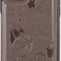 Wallet Case for iPhone 11 Pro Max Embossed Durable Shockproof Folio Cover Grey