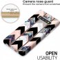 Marble Case for Galaxy S10 Plus Shiny Rose Gold Lines Wave Geometric Design Blac