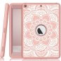 Case for iPad 5th/6th Gen w/ Kickstand Heavy Duty Shock Absorbent Rubber Rose Go