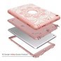 Case for iPad 5th/6th Gen w/ Kickstand Heavy Duty Shock Absorbent Rubber Rose Go