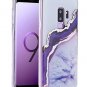 Case for Galaxy S9 Plus Shiny Gold Purple Agate Crystal White Background Design