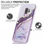 Case for Galaxy S9 Plus Shiny Gold Purple Agate Crystal White Background Design