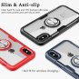Case for iPhone 11 Pro Max Kickstand Ring Holder Magnetic Back Cover Clear/Black