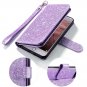 Wallet Case for iPhone 8 Plus 7 Plus Flip Folio PU Leather Glitter Women Purple