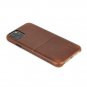Wallet Case for iPhone 11 Pro Max Ultra Slim Top Grain Genuine Leather Brown