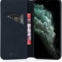Real Leather Book Wallet Case Cover for iPhone 11 Pro MAX with Stand Navy Blue