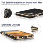 Case for iPhone 11 Pro Max PU Leather Protective Phone Cover Luxury Black