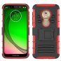 Yiakeng Moto G7 Optimo Case, Play Heavy Duty Protection Red