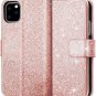 Flip Wallet Case for iPhone 11 Pro Max Luxury Glitter Premium Leather Rose Gold