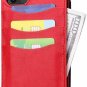 Wallet Case for iPhone 11 Pro Max Card Slots Slim Vintage Synthetic Leather Red