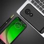 Moto G7 Play Case ComoUSA Carbon Fiber Shock Resistant Brushed Texture Black