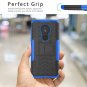 Moto G7 Play Case with Screen Protector and Kickstand for Blue