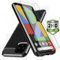 Case for Google Pixel 4 with 2 Pack HD Screen Protector Slim Carbon Fiber TPU