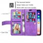 AWING Galaxy S10 Plus Case, wallet case 9 Cards Purple