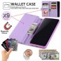 Galaxy S10 Plus Wallet Case with Strap for Women,Auker Sparkly Purple