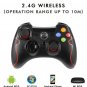 EasySMX 2.4G Wireless Controller for PS3, PC Gamepads with Vibration Fire Red