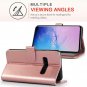 Samsung Galaxy S10 Plus/S10 + Wallet Case, Luxury PU Leather Flip Rose Gold