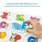 LiKee Alphabet and Number Flash Cards Wooden Jigsaw Puzzle Peg Board Set...