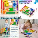 Montessori Busy Board for Toddlers - Wooden Sensory Toys Multicolored