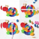 HIPGCC Snail Puzzle Wooden Jigsaw Toys alphanumeric Puzzles Block