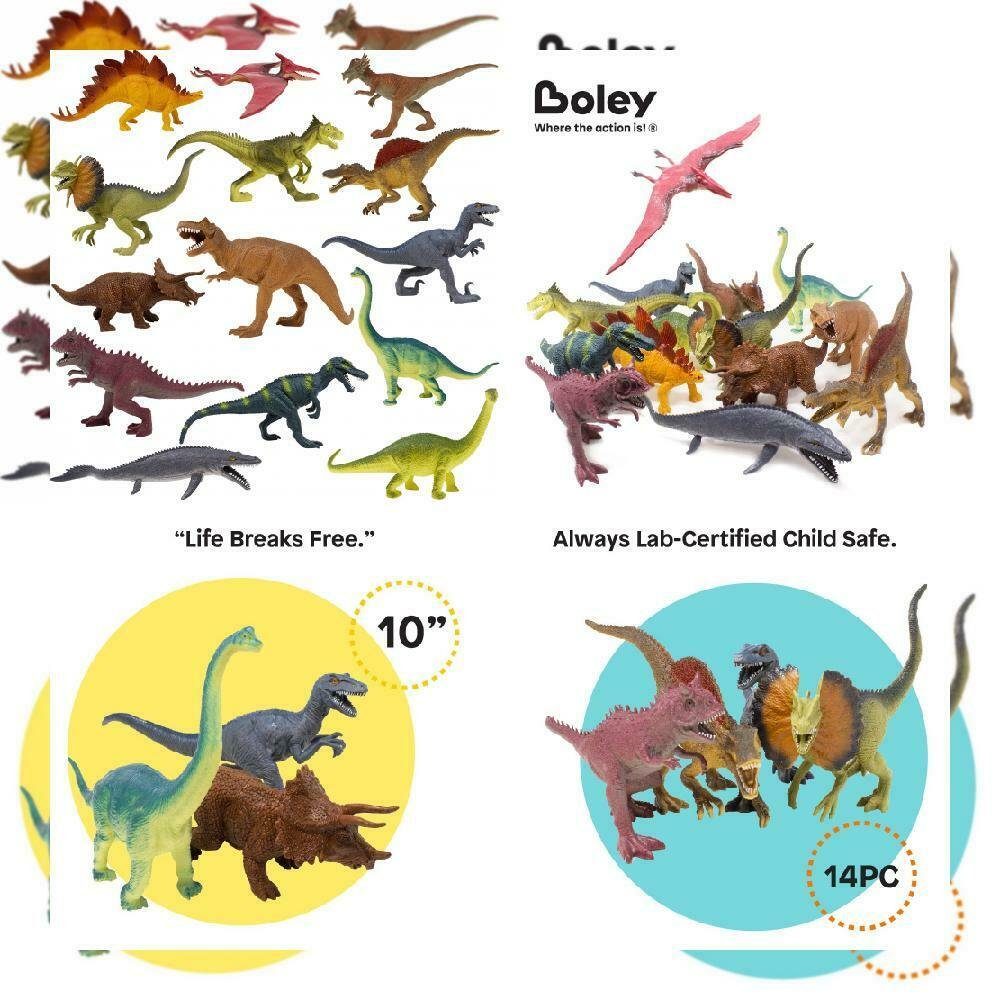 Boley 14 Pack 10 Inch Educational Dinosaur Toys Realistic Toy