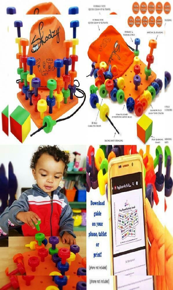 Skoolzy Peg Board Set Montessori Toys for Toddlers, Preschool Kids