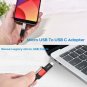 Micro USB to C Adapter (6 Pack),Basesailor Type C Keychain Black & Gray