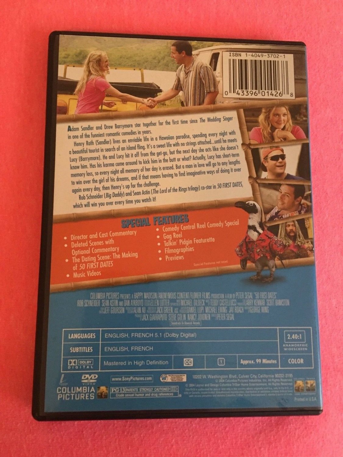 50 First Dates (DVD, 2004, Special Edition - Widescreen) EUC