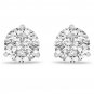 2.00Ct VS1 Moissanite 14k Solid White Gold Martini Stud Earrings