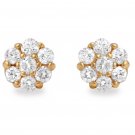 1.00Ct Natural Diamond 14k Solid Yellow Gold  Earrings